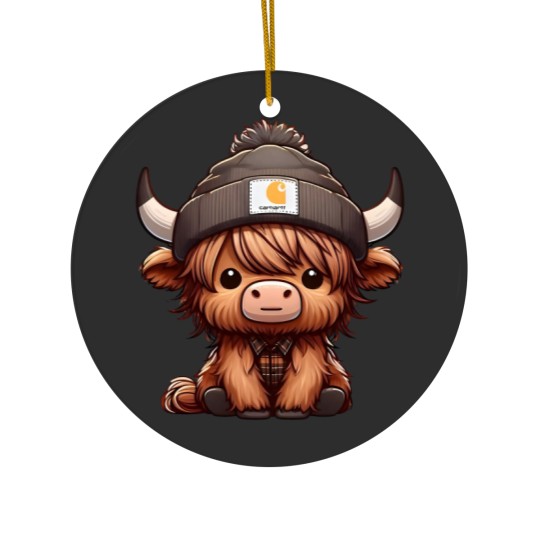 Discover Highland Cow Ceramic Ornaments - Cute Cow Design