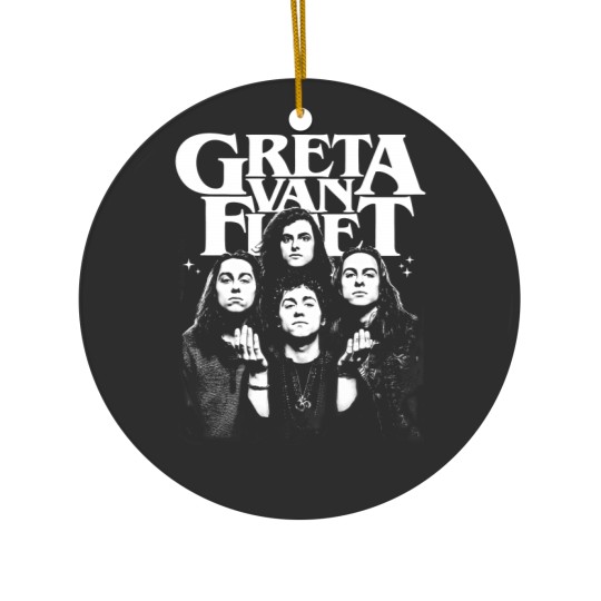 Discover Greta Van Fleet Tour 2024 Ceramic Ornaments, Classic 90s Greta Van Fleet Ceramic Ornaments