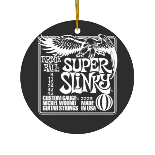 Discover Ernie Ball Super Slinky Pink Electric Guitar Strings 9 Gauge Ceramic Ornaments