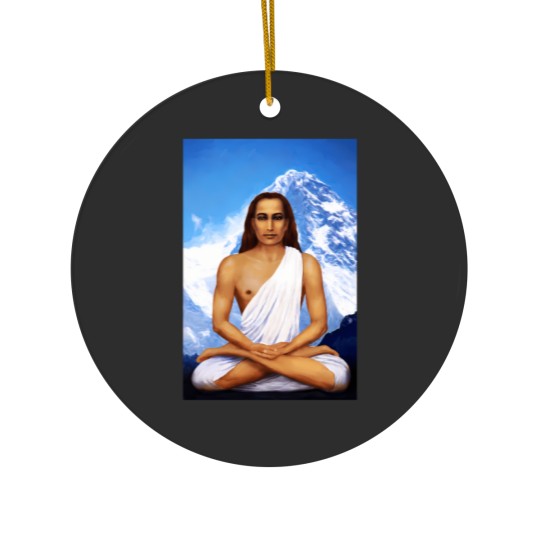 Discover Mahavatar Babaji In Lotus Posture In Himalayas 904 Ceramic Ornaments