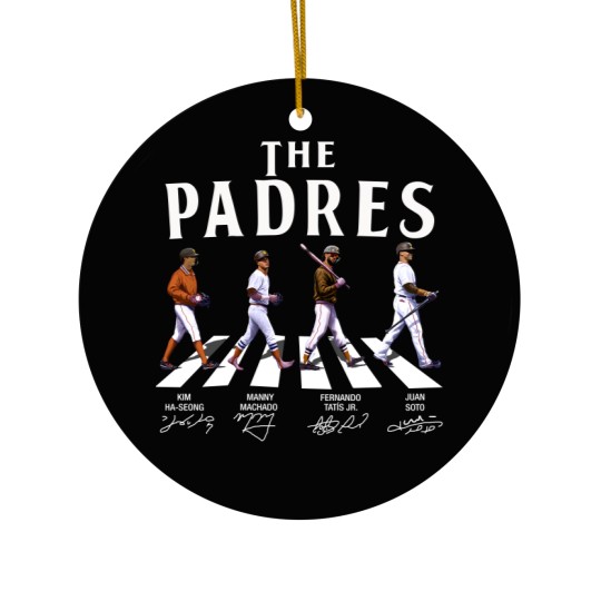 Discover The Padres Walking Abbey Road Signatures Baseball Ceramic Ornaments, Kim Ha-Seong, Manny Machado, FRD Tatis JR.