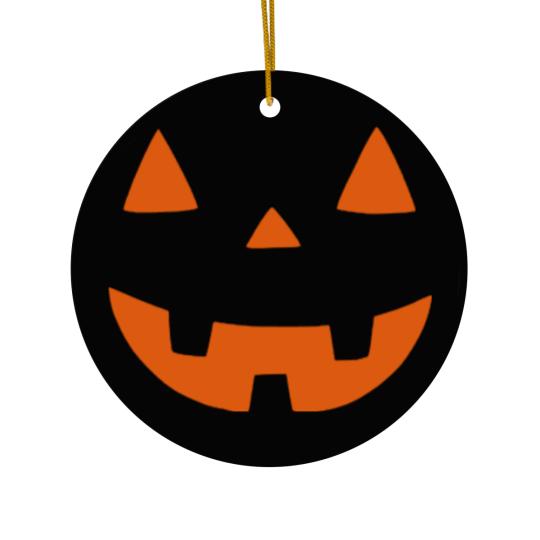Discover Cute Pumpkin Face Ceramic Ornament