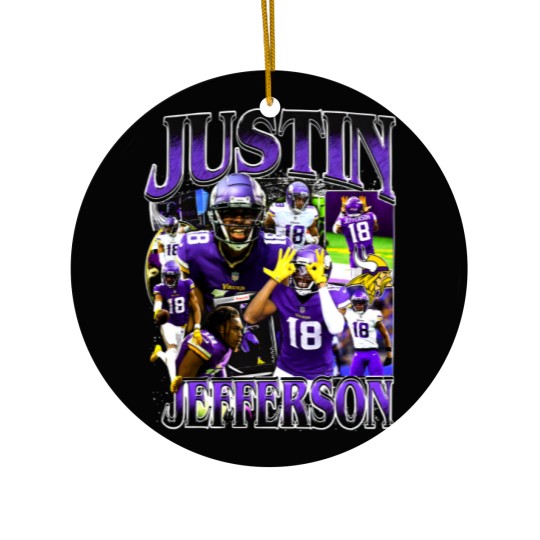 Discover Vintage 90s Graphic Style Justin Jefferson Ceramic Ornaments