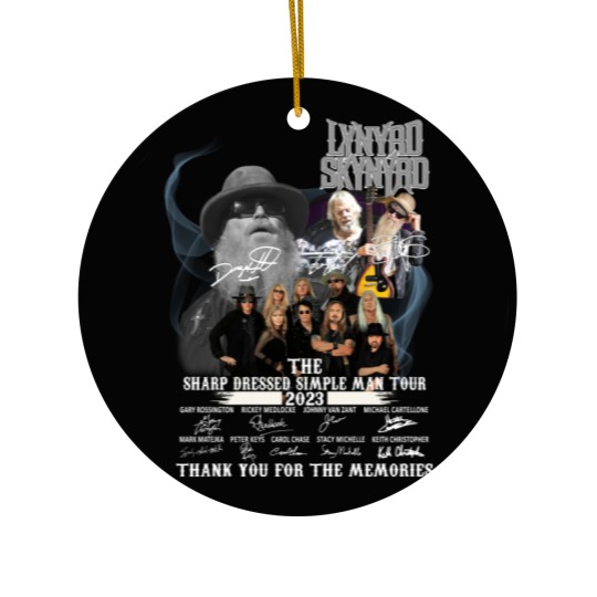 Discover The sharp dressed simple man tour zz top lynyrd skynyrd signatures 2023 Ceramic Ornaments
