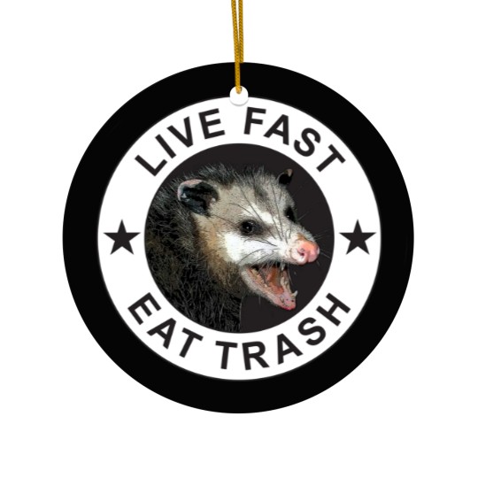 Discover Live Fast Eat Trash Ceramic Ornaments
