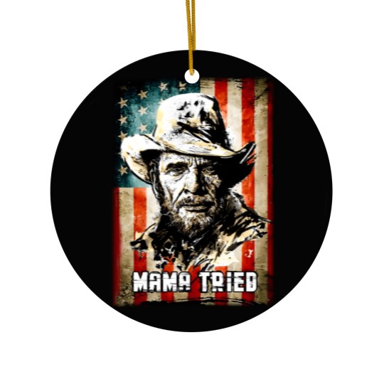 Discover Vintage Merle Haggard Mama Tried Black Ceramic Ornaments