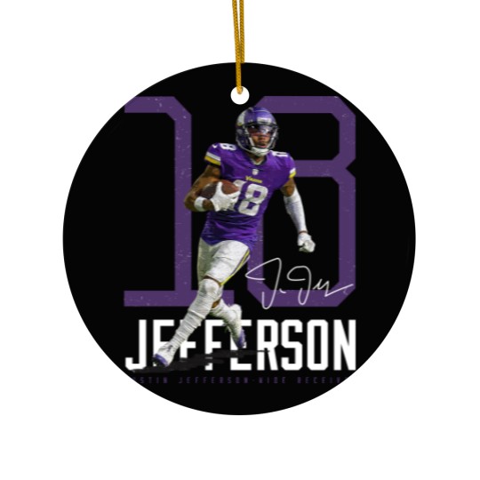 Discover Justin Jefferson Minnesota Bold Number Ceramic Ornaments