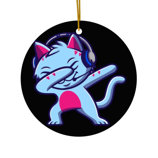 Discover Gravycatman Cat Dab Ceramic Ornaments