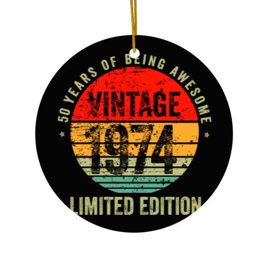 Discover Vintage 1974, 1974 vintage birthday, 50 birthday Ceramic Ornaments
