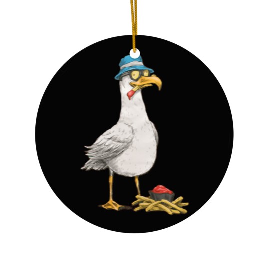 Discover Seagull with fries Ceramic Ornaments