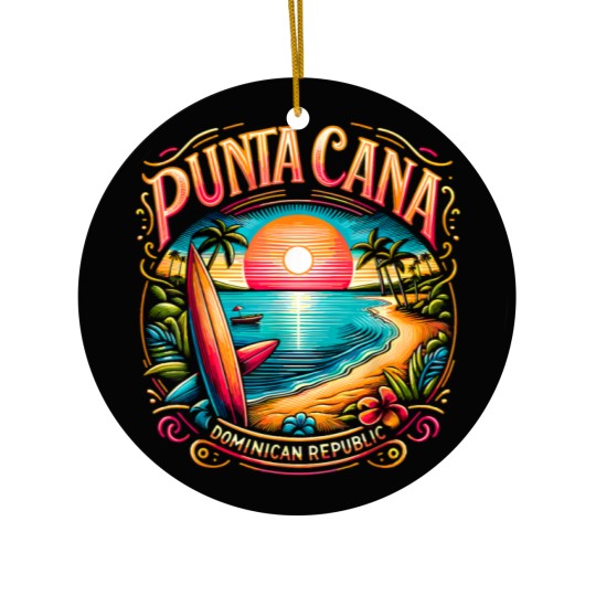 Discover Punta Cana Dominican Republic Vacation Beach Ceramic Ornaments