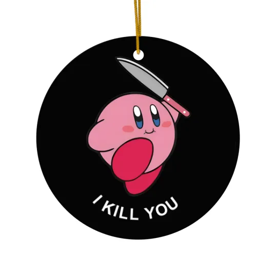 Discover Kirby I Kill You Embroidered Ceramic Ornaments