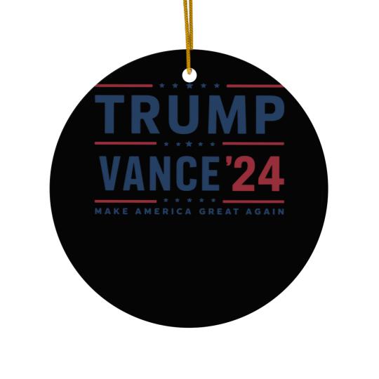 Discover Trump 2024 Ceramic Ornaments featuring President Trump and JD Vance