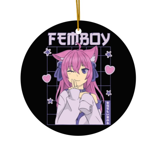 Discover Femboy Anime Cute Little Femboy Ceramic Ornaments