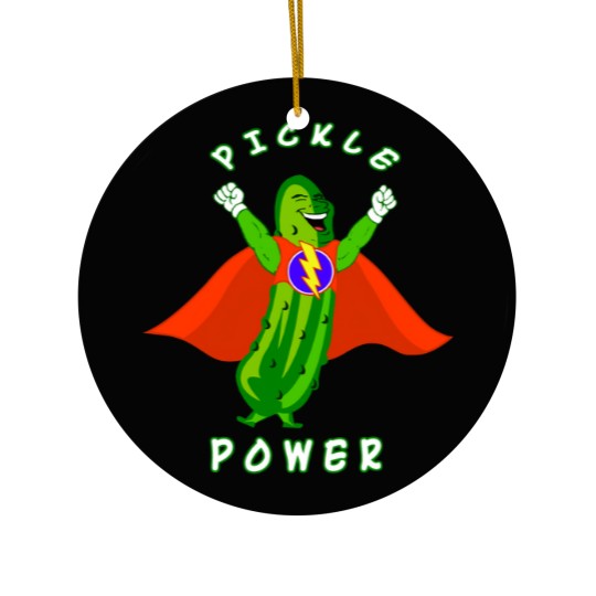 Discover Pickleball Pickle Power Super Hero Ceramic Ornaments
