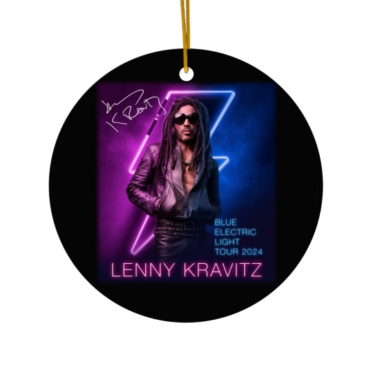 Discover Lenny Kravitz Electric Blue Light Tour 2024 Signature Unisex Ceramic Ornaments All Size