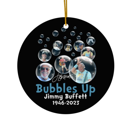 Discover Rare Jimmy Buffett 1946 2023 Bubbles Up Thank  You Memories Black Ceramic Ornaments