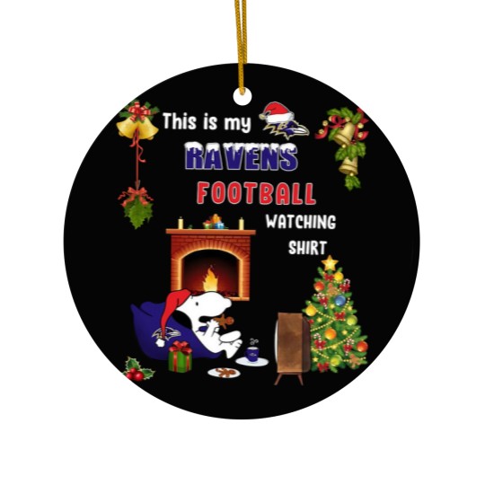Discover Ravens Charlie Brown and Snoopy Football Christmas Ceramic Ornaments