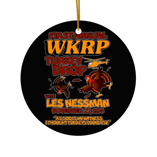 Discover Thanksgiving 1st Annual WKRP Turkey Drop Ceramic Ornaments
