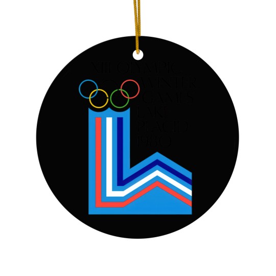 Discover Lake Placid 1980 Winter Olympics Men's Grey Ceramic Ornaments Size S-5XL