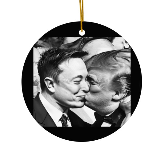 Discover Elon Musk and Donald Trump Kissing Ceramic Ornaments