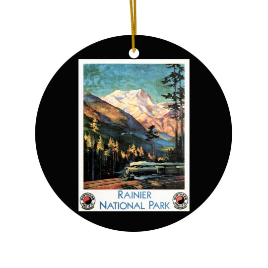 Discover Rainier National Park Old Railway Northern Pacific Ceramic Ornaments