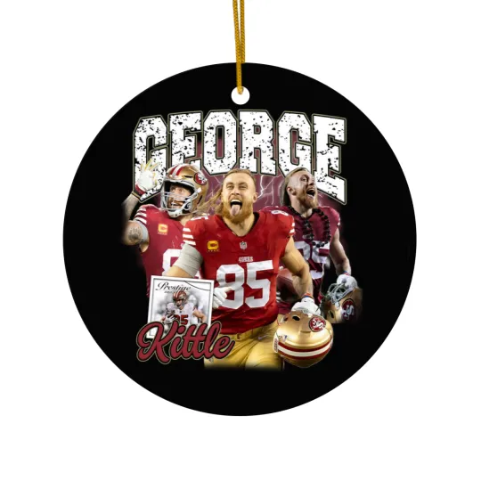 Discover Vintage 90s Graphic Style George Kittle Ceramic Ornaments, San Francisco Football