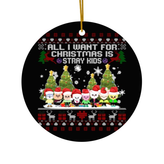 Discover Stray Kids Skzoo Ugly Christmas Ceramic Ornaments, Kpop Christmas Ceramic Ornaments, Cute SKZOO TSweatshirt