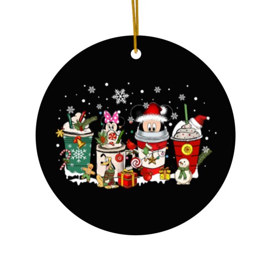 Discover Cute Animated Mouse Christmas Coffee Ceramic Ornaments, Mouse Christmas Ceramic Ornaments
