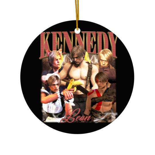 Discover Leon Kennedy Funny Vintage Ceramic Ornaments, Leon Kennedy Meme Resident Evil 4 6 Vintage Ceramic Ornaments