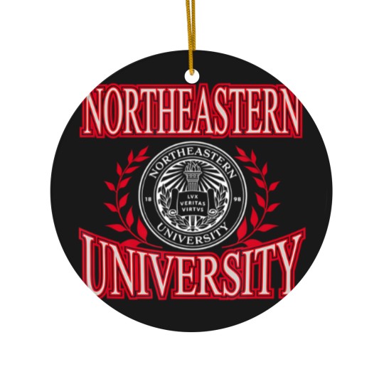 Discover northeastern huskies laurels logo officially licensed t Ceramic Ornaments