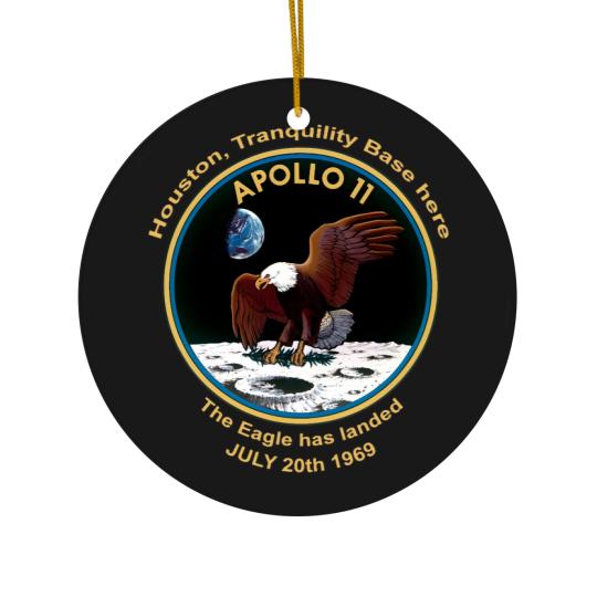 Discover NASA Apollo 11 Flight Patch The Eagle has landed Ceramic Ornaments