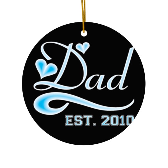 Discover Dad Established 2010 Happy Fathers Day Ceramic Ornaments