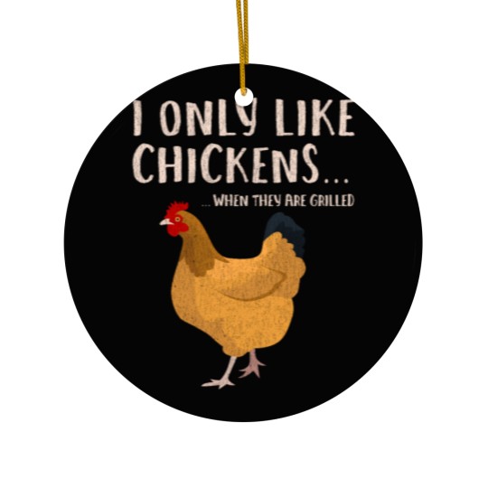 Discover Funny Grilled Smokes Chicken meat Jerking Ceramic Ornaments