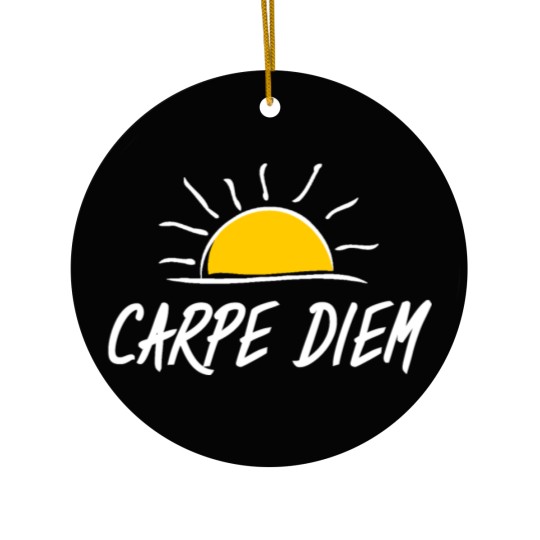 Discover carpe diem is latin and means: seize the day Ceramic Ornaments