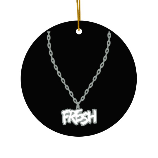 Discover fresh fresh hip hop music party text necklace jewe Ceramic Ornaments