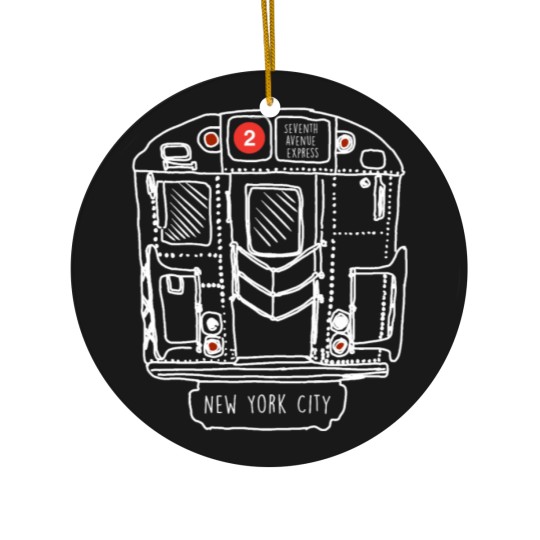 Discover New York City Subway Queens 2 Express Train Ceramic Ornaments