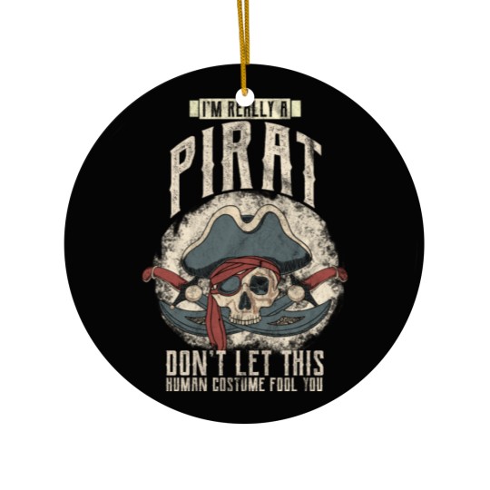 Discover Pirate Costume Jolly Roger Skull Eye Patch Ceramic Ornaments
