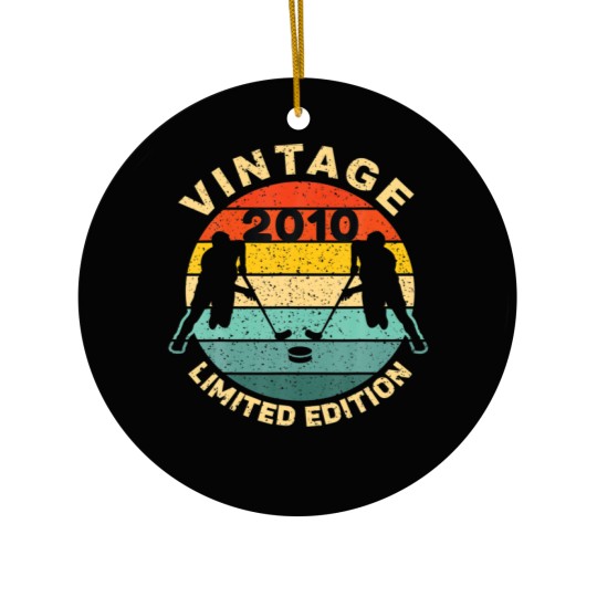 Discover Ice Hockey Vintage 2010 Bday 12Th Birthday Hockey Ceramic Ornaments