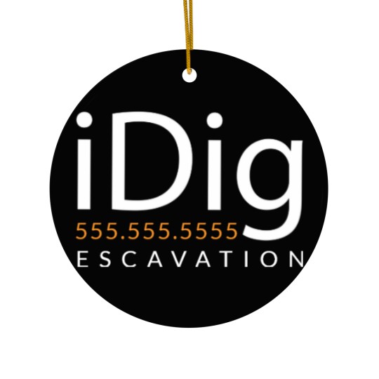 Discover iDIG. Excavator. Backhoe Operator. Gift and Merch Ceramic Ornaments