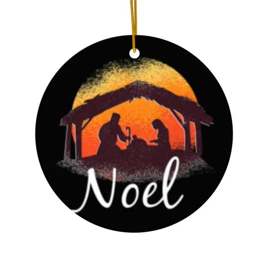 Discover Noel - Christmas Advent Nativity Scene North Star Ceramic Ornaments