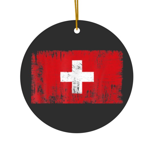Discover Switzerland Swiss Flag Gift Football-Fan Sports Ad Ceramic Ornaments