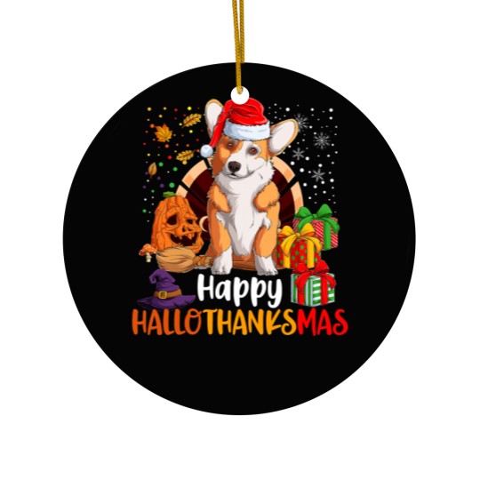 Discover Corgi Dog Happy Hallothanksmas Welsh Corgi Lover H Ceramic Ornaments