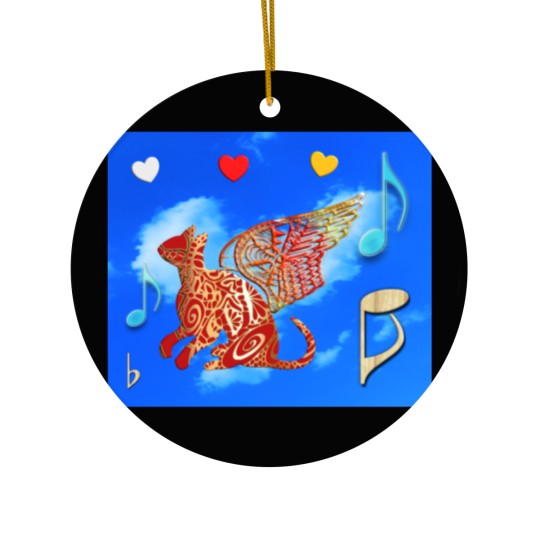 Discover Life is easier with My Magic Cat of Angels. Ceramic Ornaments