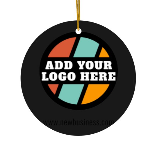 Discover Add Your Business Logo Website Company Employee Polo Ceramic Ornaments