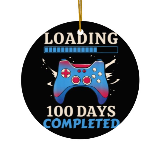 Discover Level 100 Days Of School Complete Gamer Video Game Ceramic Ornaments