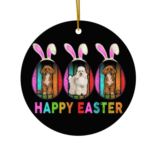 Discover Happy Easter Cute Bunny POODLE Dog Lover Ceramic Ornaments