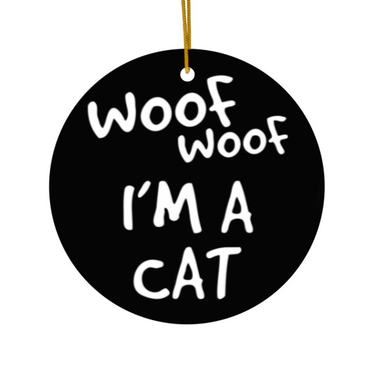 Discover Woof Woof I'm A Cat Funny Halloween Costume Idea Ceramic Ornaments