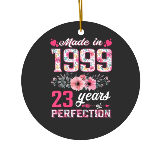 Discover Womens Made In 1999 Floral 23 Year Old 23Rd Birthd Ceramic Ornaments