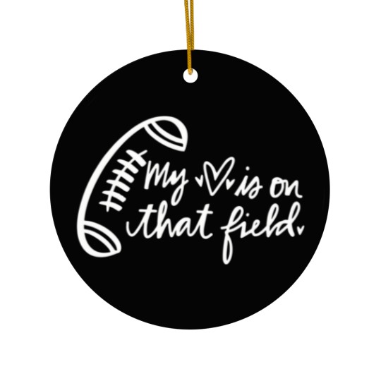 Discover My Heart Is On That Field Football Mom Game Day Fo Ceramic Ornaments